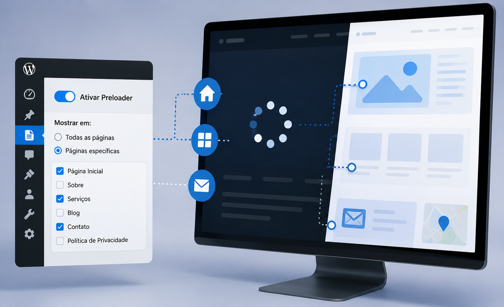 Preloader em páginas específicas do WordPress